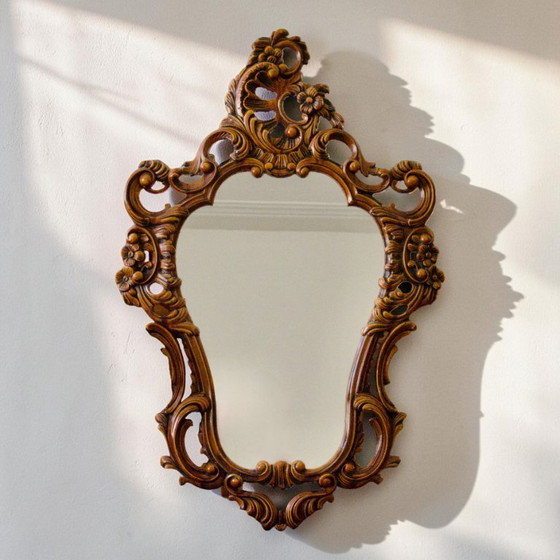 Image 1 of Grand miroir baroque vintage de style rococo Louis XV