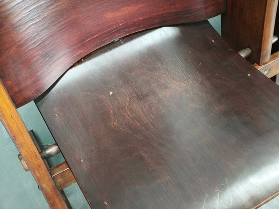 Image 1 of Zeldzame Tsjechoslowaakse bioscoopbank met drie zitplaatsen uit de jaren 1920, in Thonet-stijl.