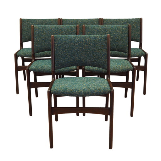 Set of Six Mahogany Chairs, Danish Design, 1970s, Designer: Henning Kjærnulf