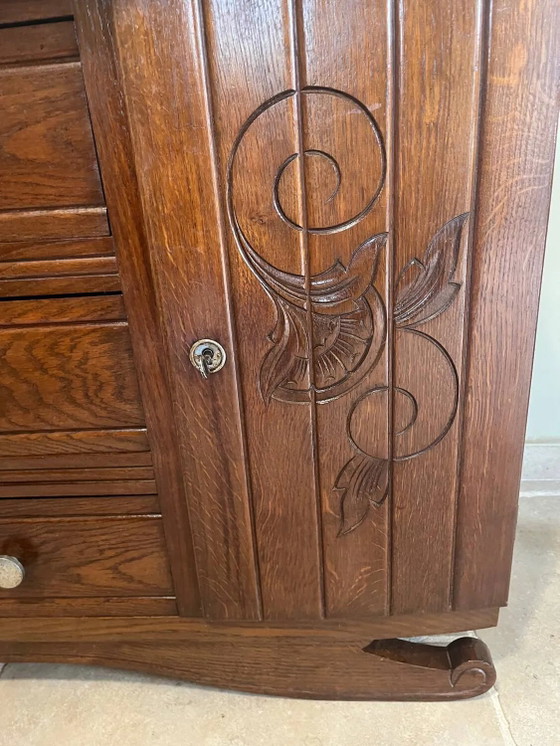 Art Deco low furniture – Sideboard, Marble, Wood (photo 15 of 21)