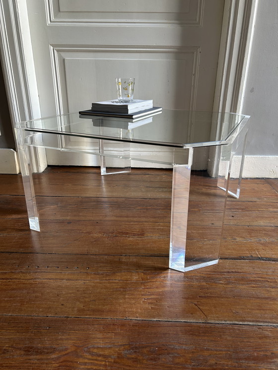 Image 1 of Tavolino da caffè ottagonale in acrilico e vetro di David Lange – 1978