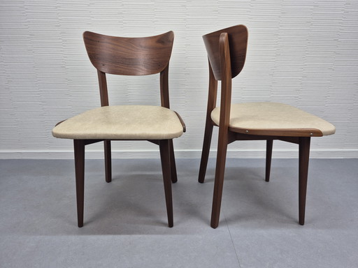 Set (2) vintage Mid-Century stoelen/eetkamerstoelen.