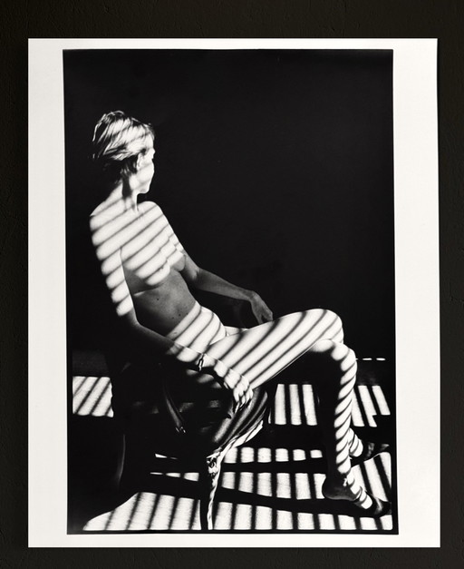 Michel Pinel ( 1949 ) - Grande photographie 50cm x 40cm / Femme zébrée 
