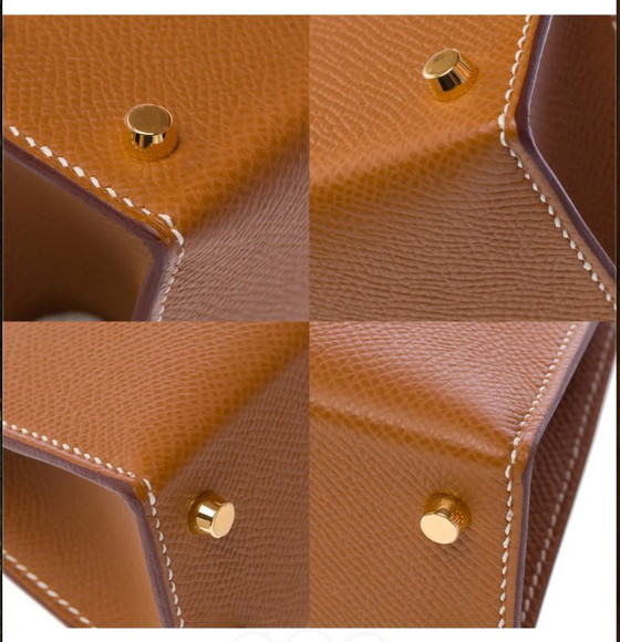Image 1 of Sac HERMES Kelly Mini en Cuir Doré - 103261 Verkoopprijs