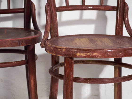 Sedie da pranzo Thonet antiche colorate (c.1920). Set di 4 pezzi #2 (photo 40 of 40)