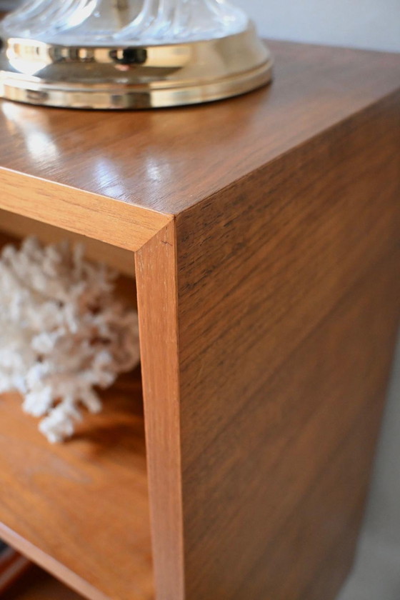 Image 1 of Mid-Century Open Bookcase Teak Veneer