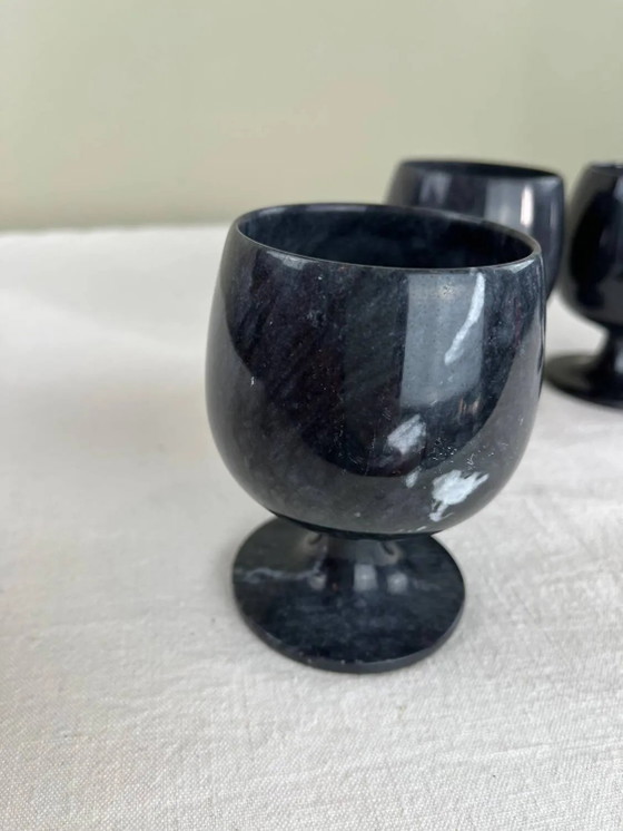 Zwarte marmeren vazen – Glazen & Karaffen, Marble, Vintage (photo 2 of 8)