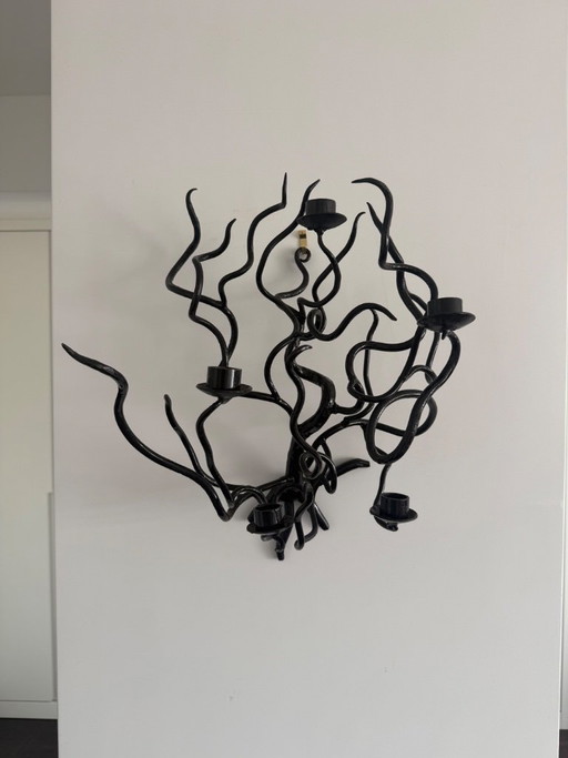 Brutalist 1970s Wall/Candlestick – wandlampen, Iron, Metal (photo 2 of 6)