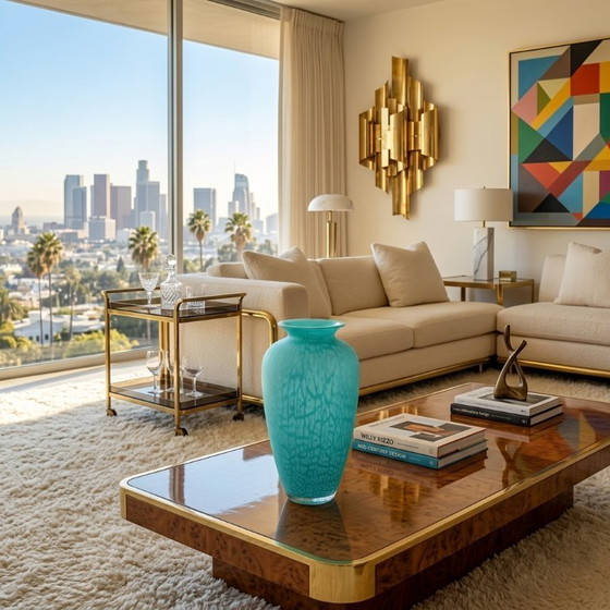 Image 1 of Exquisite, handgefertigte Murano-Vase aus den 1970er Jahren von V.A.M. aus Muranoglas. Hergestellt in Italien.