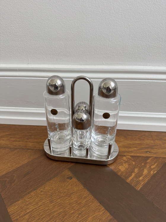 Image 1 of Ensemble Alessi Ménage 5 pièces : vinaigre, huile, sel et poivre
