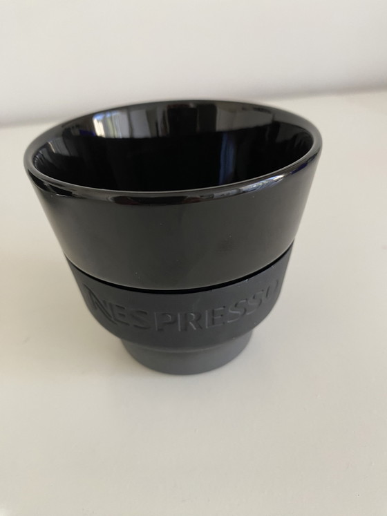 Image 1 of 6 tazze da caffè Nespresso nere con elastico per una presa salda