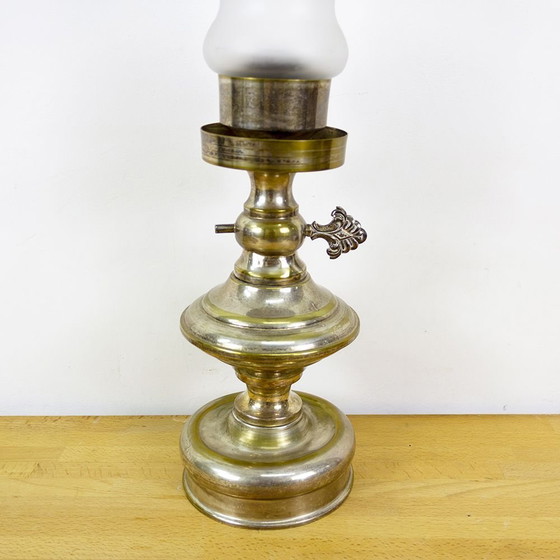 Image 1 of Vintage zilveren tafellamp, jaren 1980