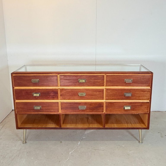 Image 1 of Bancone vintage in teak con 9 cassetti, A. Ahlström