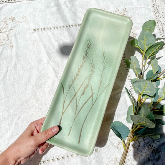 Piatto da Asparagi Vintage in Maiolica Verde Abu Gosh Gerusalemme – Stoviglie (photo 4 of 11)