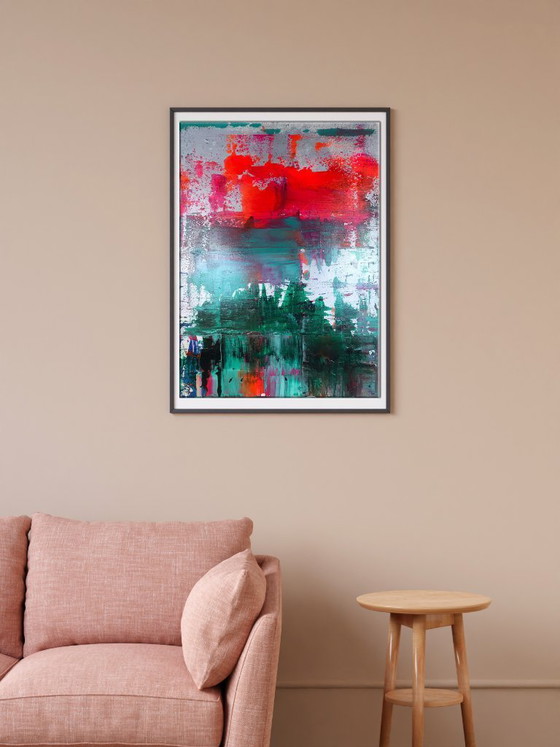 Image 1 of Original Acrylic Painting Abstract Expressionism Forest Lake