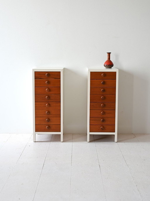 Vintage bedside tables with drawers