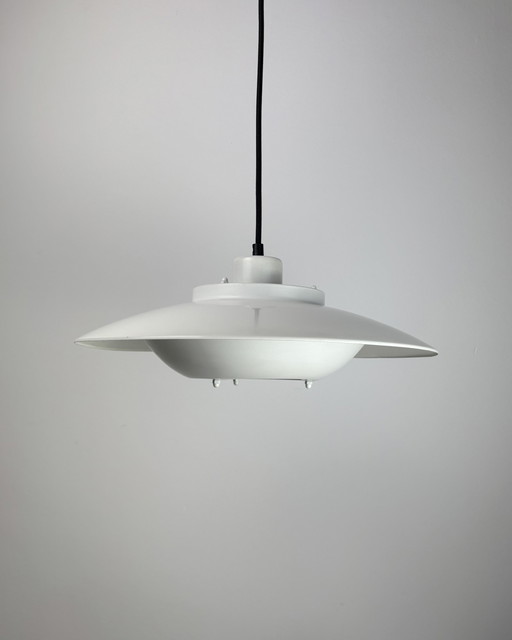 Lampada a sospensione vintage Frimann UFO, Danimarca, anni '70, Disco volante, Era spaziale, Mid Century Modern, anni '70, Desig