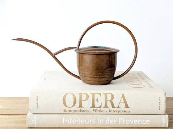 Image 1 of Midcentury Decorative Copper Watering Can | Sculptural Farmhouse Decor
