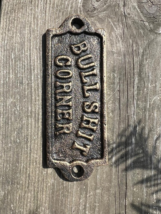 Image 1 of Cast Iron Wall Sign – “Bullshit Corner” - Free Shipping