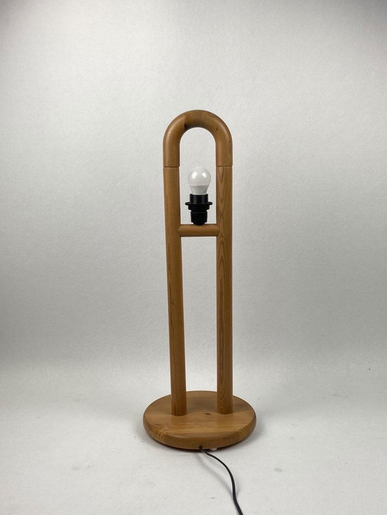 Image 1 of Danish Scandinavian Pine Table Lamp