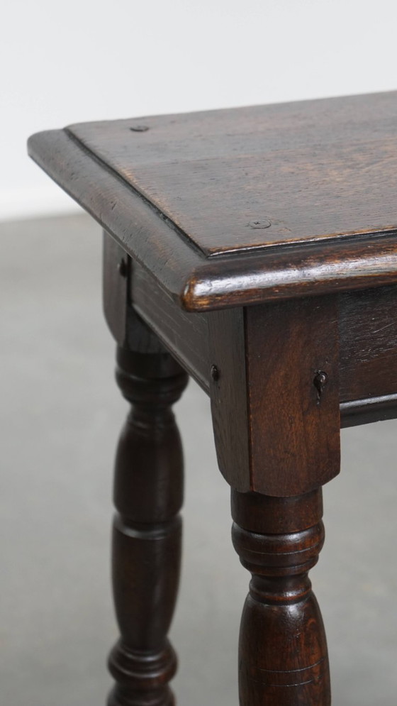 Image 1 of Antieke Engelse kruk/ joint stool/ bijzettafeltje uit de 18e eeuw 