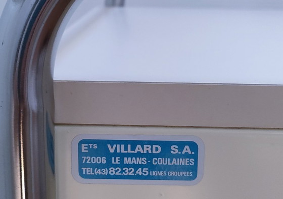 Image 1 of Comodino anni '80 in metallo laccato in acciaio inox