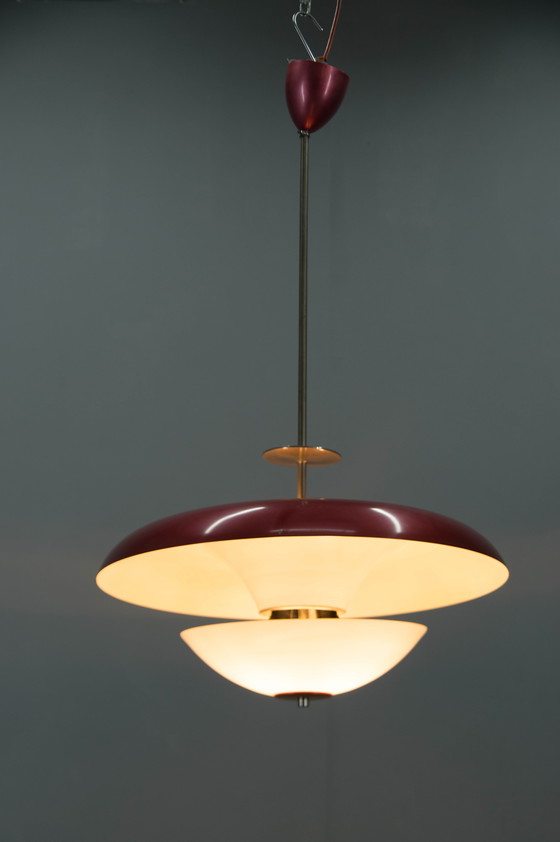 Image 1 of Lámpara de araña morada Bauhaus de IAS, década de 1930