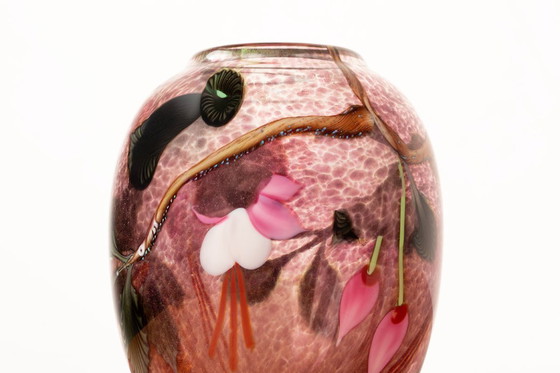 Image 1 of Jarrón de vidrio soplado estilo Art Nouveau de Ed Aleksander para Orient & Flume 1975.