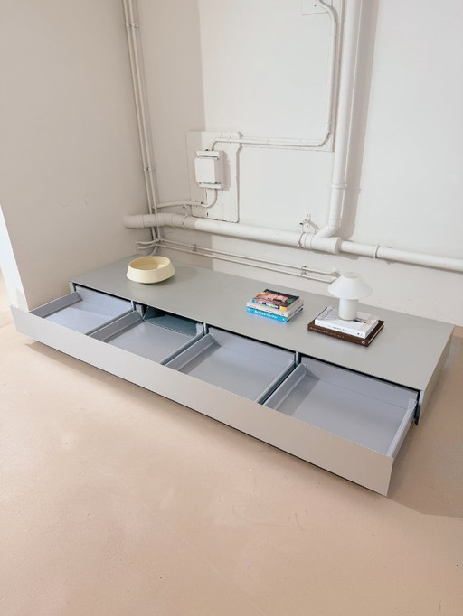 Aluminum lowboard MDF Italia