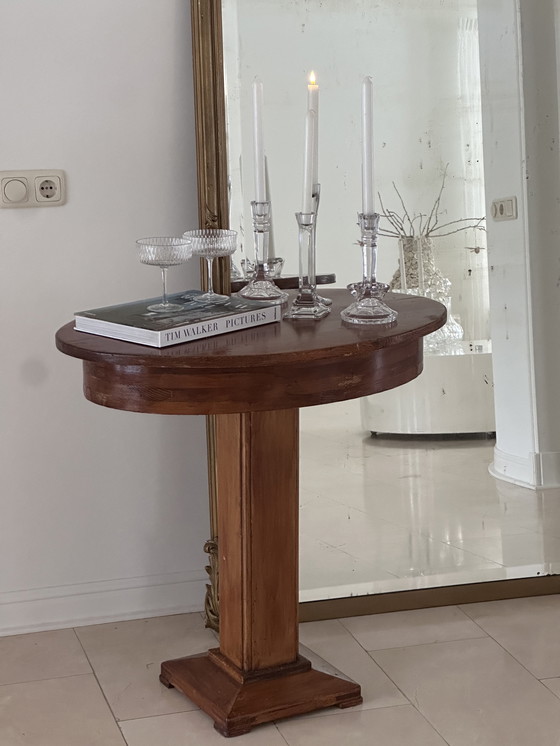 Image 1 of Art Deco bijzettafel salontafel ovaal Tsjecho-Slowaaks