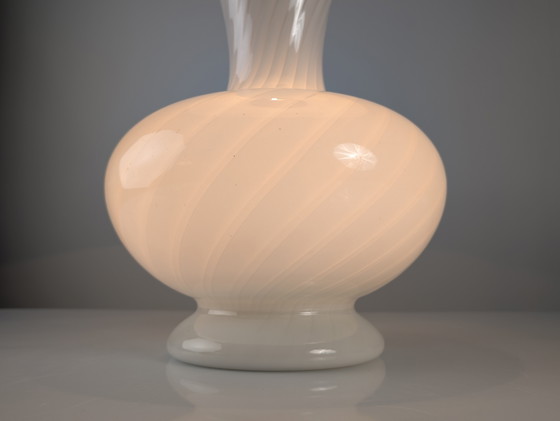 Image 1 of Italiaanse Murano glazen tafellamp met dubbele verlichting en messing, 1960