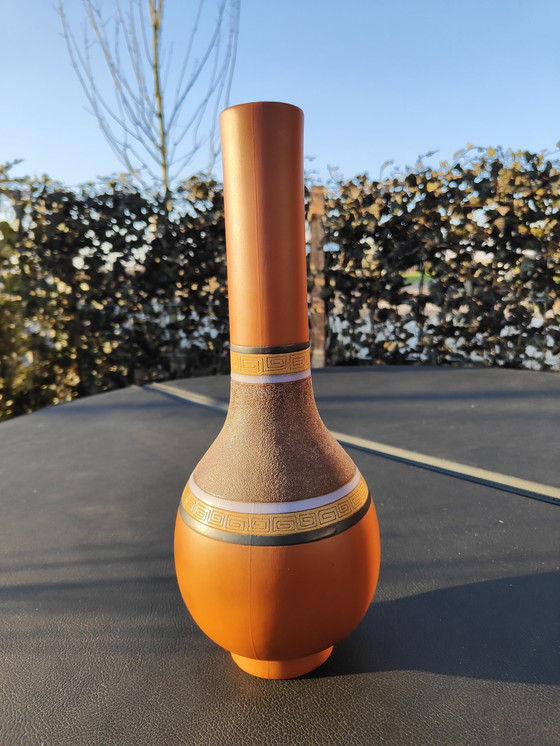 Image 1 of Large Hand-painted Studio Pottery Vase by Eduardo Vega (Artesa) – 40cm