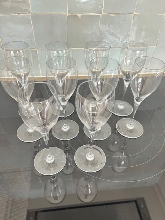 Image 1 of 10 crystal Baccarat white wine glasses - St Rémy