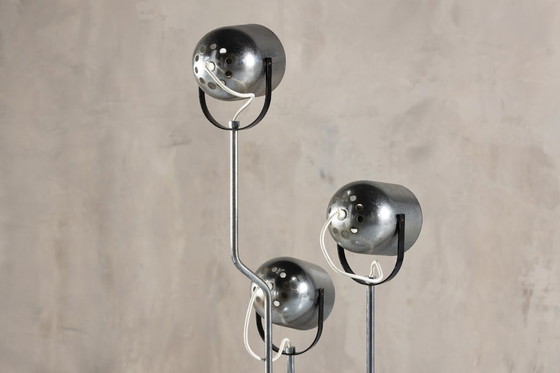 Image 1 of Goffredo Reggiani Stehlampe aus Chrom mit vier Strahlern, Italien, 1970er Jahre