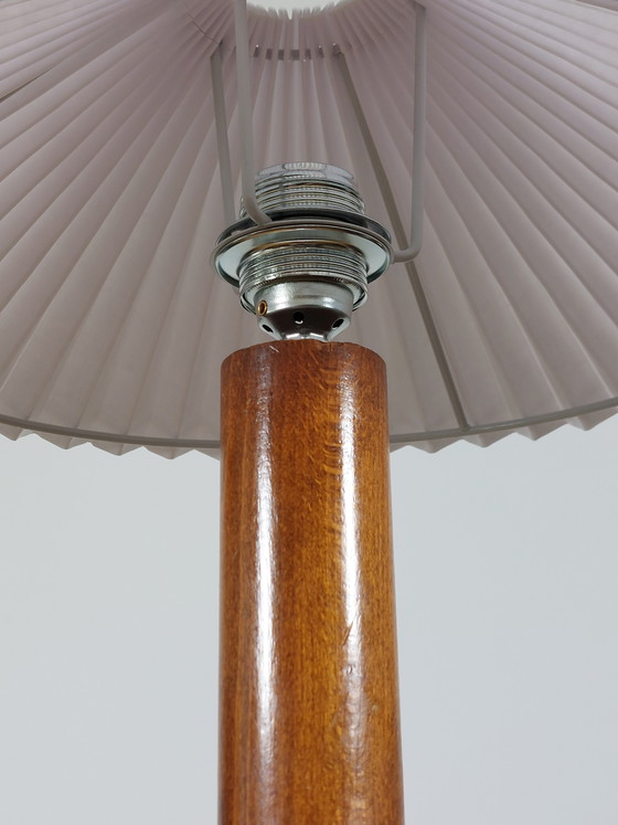Image 1 of Vintage mid-century unique table lamp with ball base, Art Deco Revival style