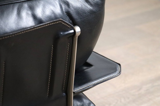 Image 1 of Dreisitzer-Sofa Diesis aus schwarzem Leder von Antonio Citterio für B&B Italia, 1970er Jahre