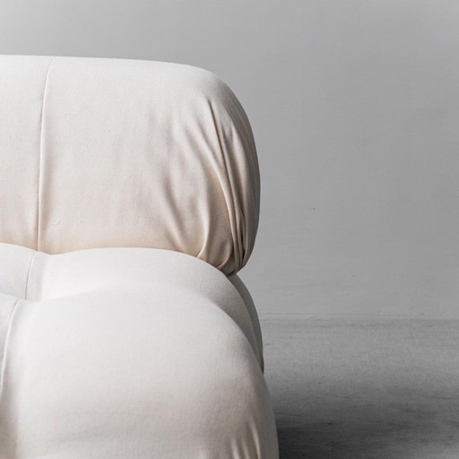 FAUTEUIL CAMALEONDA EN COTON BLANC M. BELLINI B&B 1970 VINTAGE MODERNE