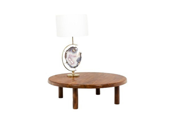 Image 1 of Pierre Chapo. Table basse en orme massif blond. Années 1970.