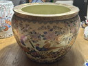 3 very large hand-painted Chinese flower pots/fish bowls