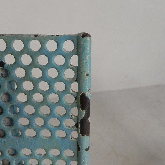 Image 1 of Juego de 2 sillas de jardín industriales de acero con reposabrazos, década de 1950.