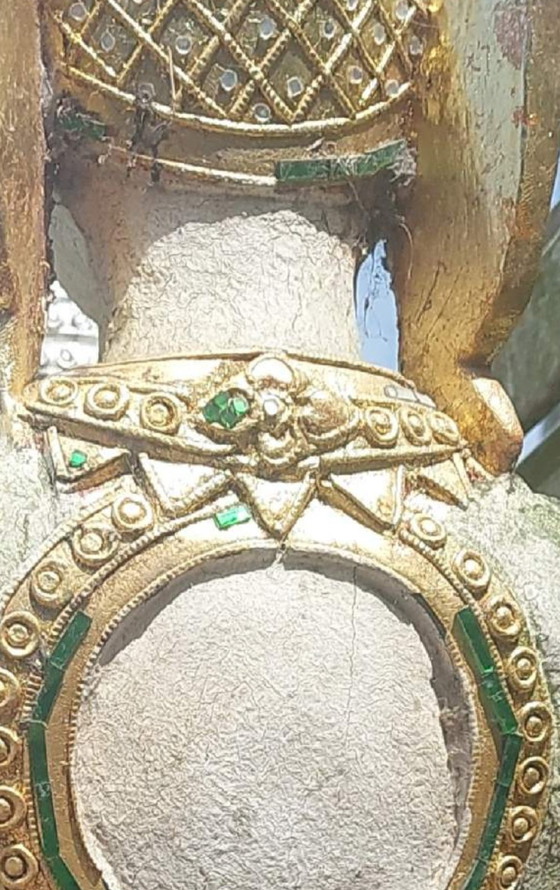 Image 1 of Gardiens du temple en bois massif, 25 kg chacun, 1,45 m de haut