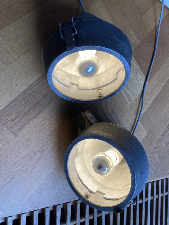 Image 1 of 2 lampes suspendues Philips vintage en aluminium