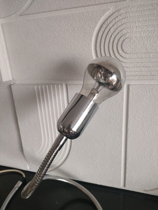 Vintage design snake chroom tafellamp 