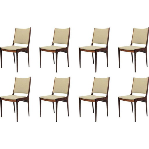 Set of 8 Vintage Rosewood Chairs Inc. Reupholstery Eight by Johannes Andersen for Uldum Møbler, Denmark 1960