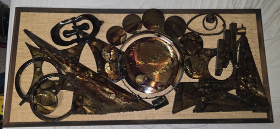 Hendrik Horst wall sculpture – Henrik Horst, Art, Metal, Textile (photo 4 of 5)