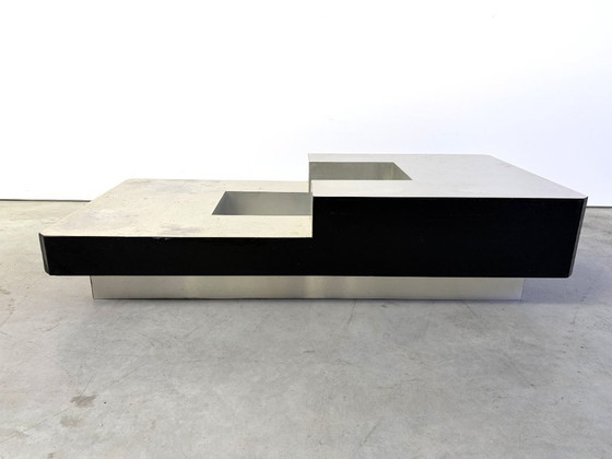 Vintage coffee table by Willy Rizzo, 1970s – Wood, Aluminium (photo 10 of 11)