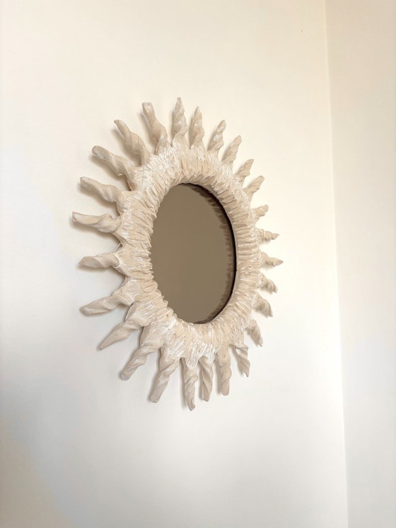 Image 1 of Specchio in ceramica francese contemporaneo, "Sole II" di Renzo Maar