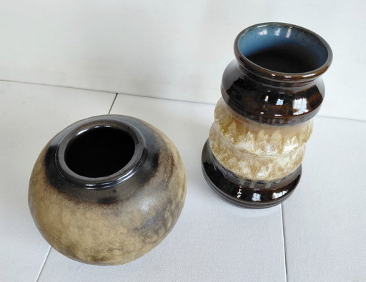 Einzigartiges 1970er Vasen-Duo-Set Ruscha 822 & DDR Strehla 1408/18 – vazen, Ceramic (photo 2 of 17)