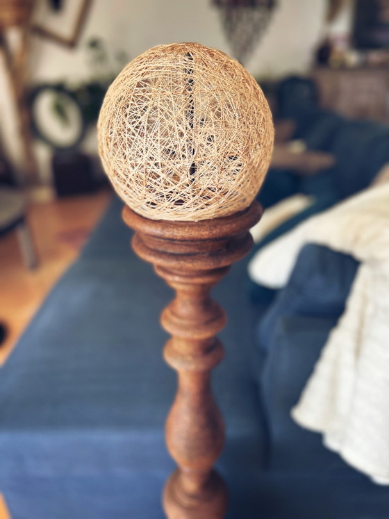 Großer, handpatinierter Kerzenständer aus Holz – 100 cm – Unikat – Kerzenhalter, Wood (photo 4 of 12)