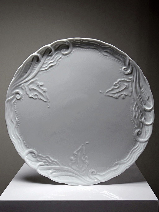 Large vintage/antique white Limoges fine porcelain pie dish
